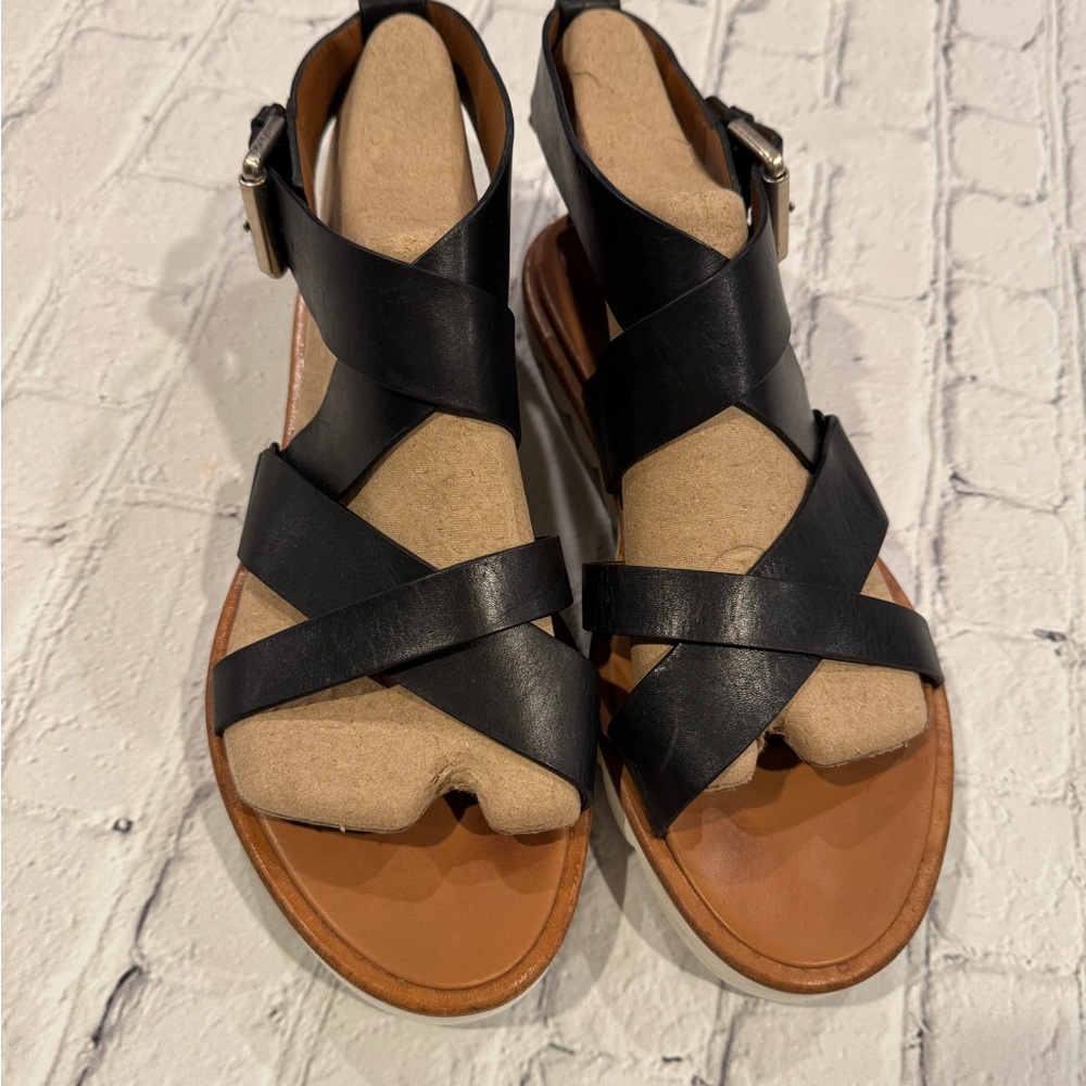 See By Chloe Black Crisscross Sandals. Leather. Sz 40.5 W9 - Picture 8 of 12